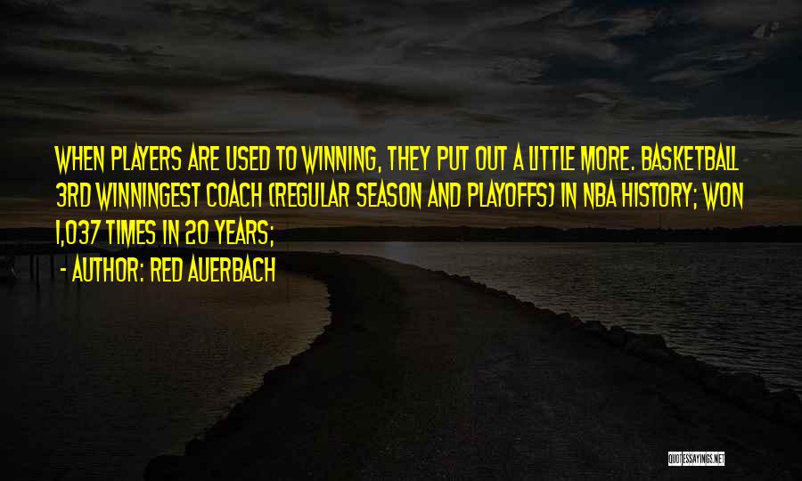 Winning In The Playoffs Quotes By Red Auerbach