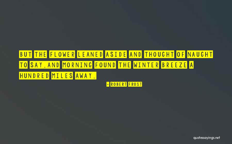 Winter Breeze Quotes By Robert Frost