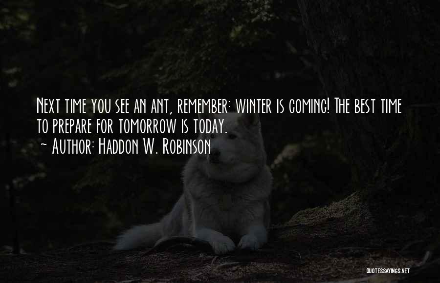 Winter Coming Quotes By Haddon W. Robinson