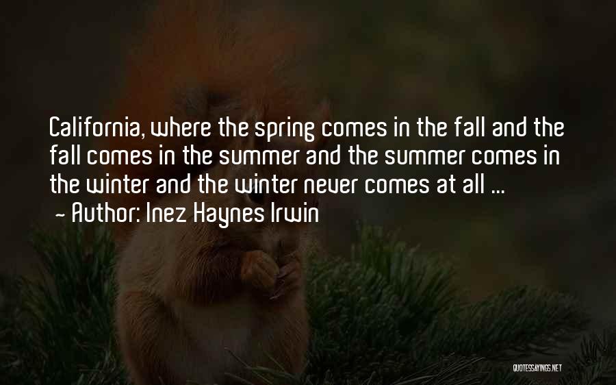 Winter Fall Quotes By Inez Haynes Irwin