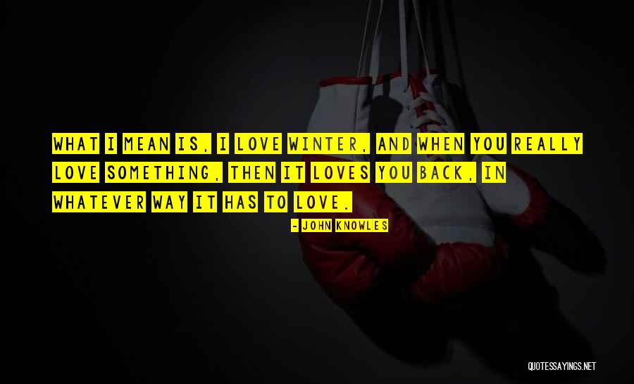 Winter Love Quotes By John Knowles