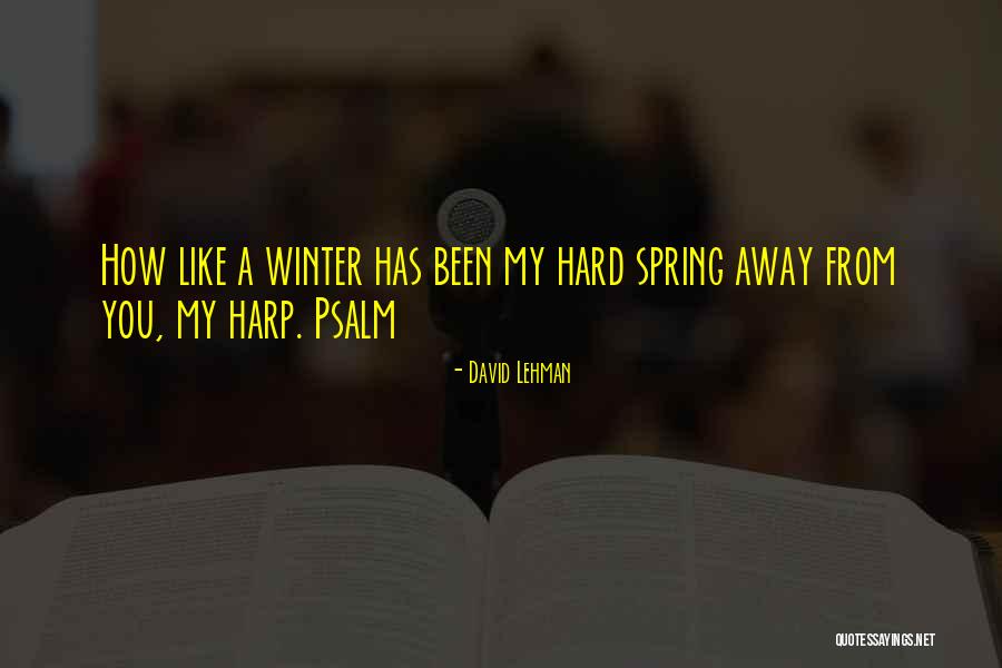 Winter Poetry Quotes By David Lehman