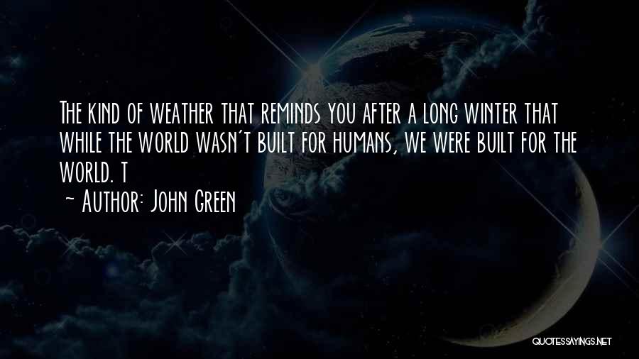 Winter Weather Quotes By John Green