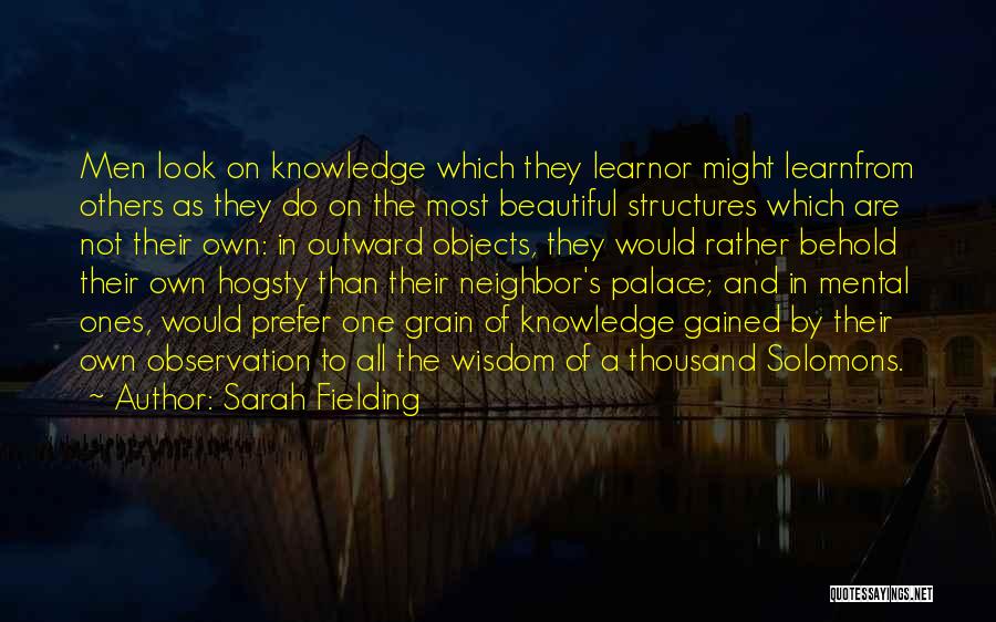 Wisdom Gained Quotes By Sarah Fielding