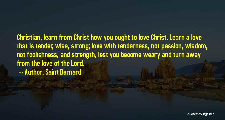 Wisdom Of Tenderness Quotes By Saint Bernard