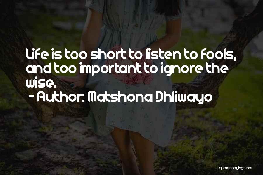 Wise Fools Quotes By Matshona Dhliwayo