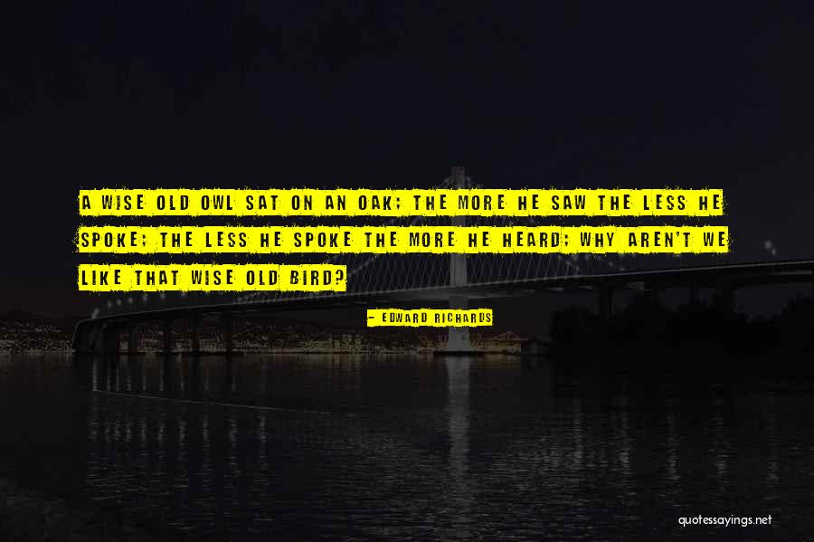 Wise Old Owl Quotes By Edward Richards