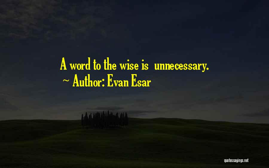 Wise Word Quotes By Evan Esar