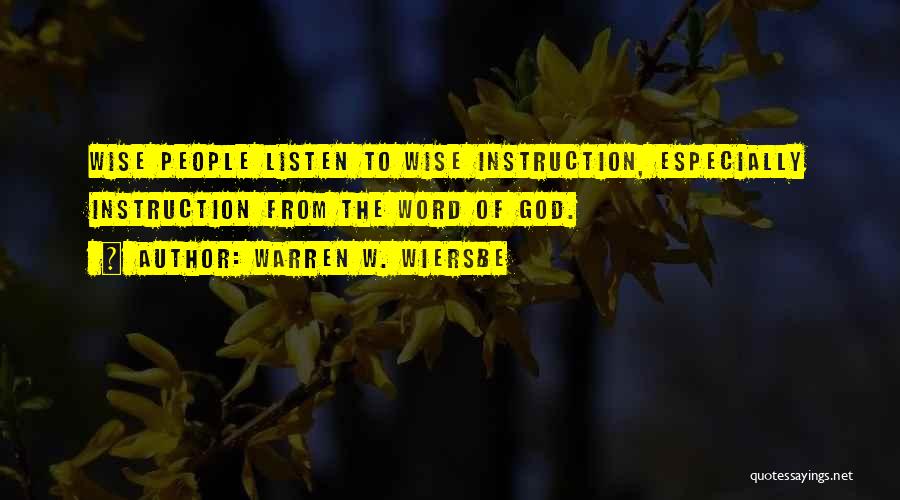 Wise Word Quotes By Warren W. Wiersbe