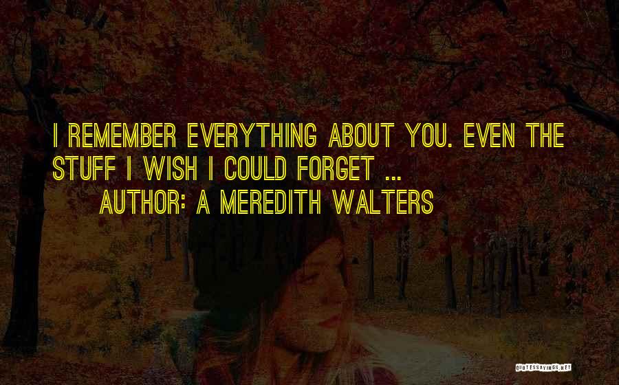 Wish Could Forget You Quotes By A Meredith Walters