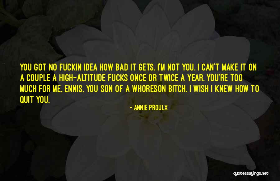 Wish I Knew You Quotes By Annie Proulx