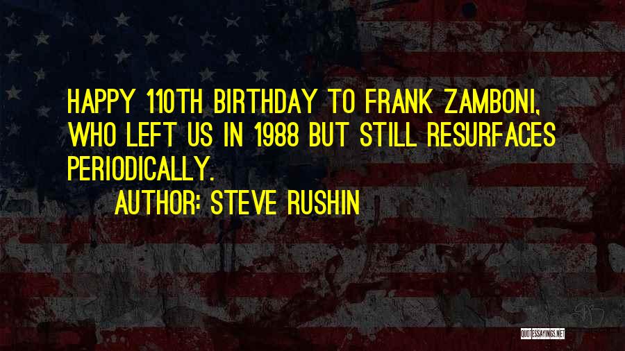 Wish Me Birthday Quotes By Steve Rushin