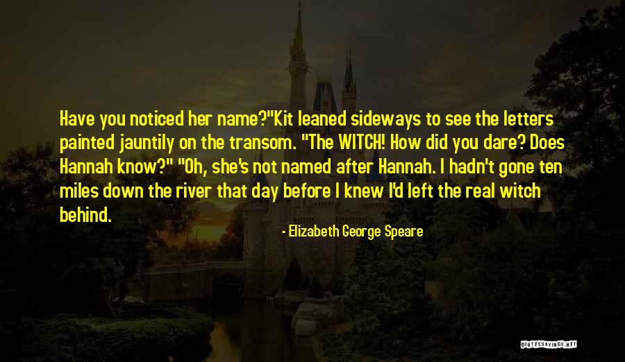 Witch With No Name Quotes By Elizabeth George Speare