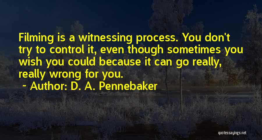 Witnessing Quotes By D. A. Pennebaker