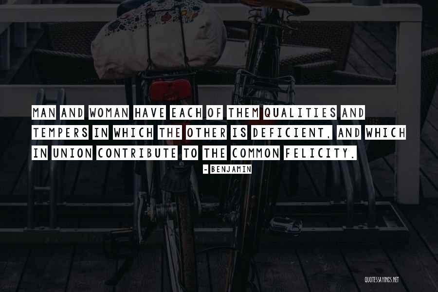 Woman Qualities Quotes By Benjamin