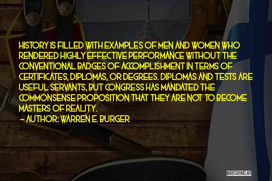 Women In History Quotes By Warren E. Burger