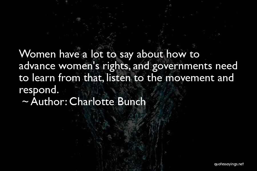 Women's Rights And Equality Quotes By Charlotte Bunch