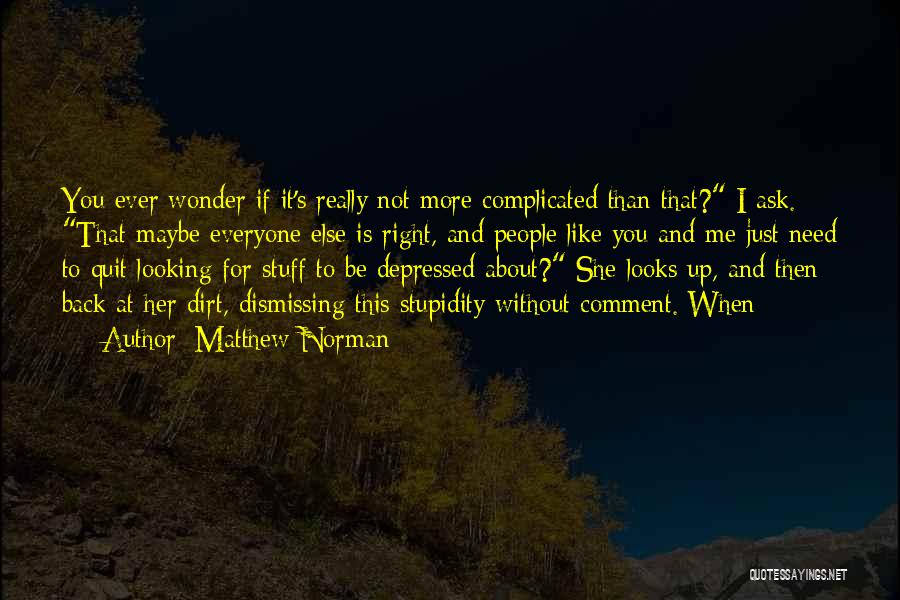 Wonder If You Like Me Quotes By Matthew Norman