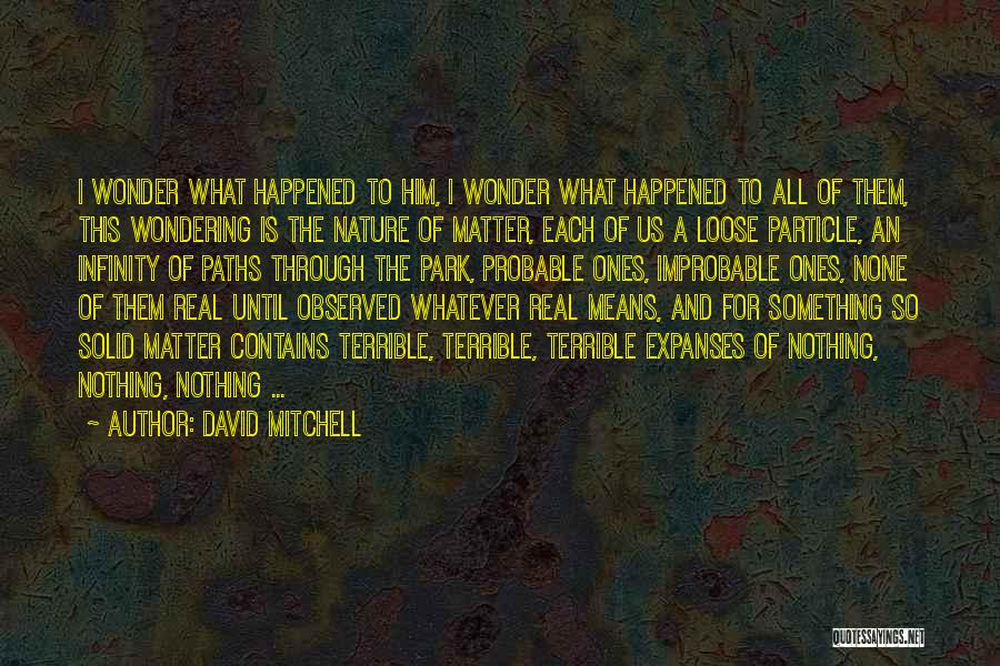 Wonder What Happened Quotes By David Mitchell