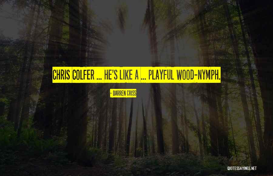 Wood Nymph Quotes By Darren Criss