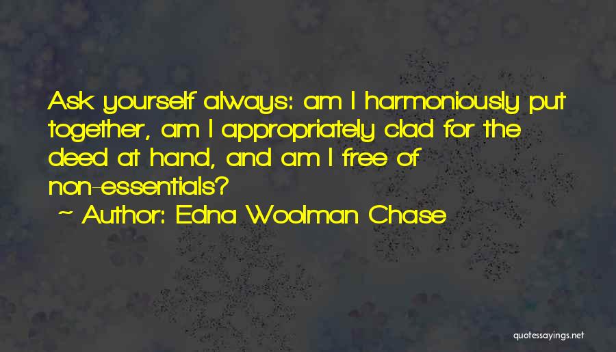 Woolman Quotes By Edna Woolman Chase