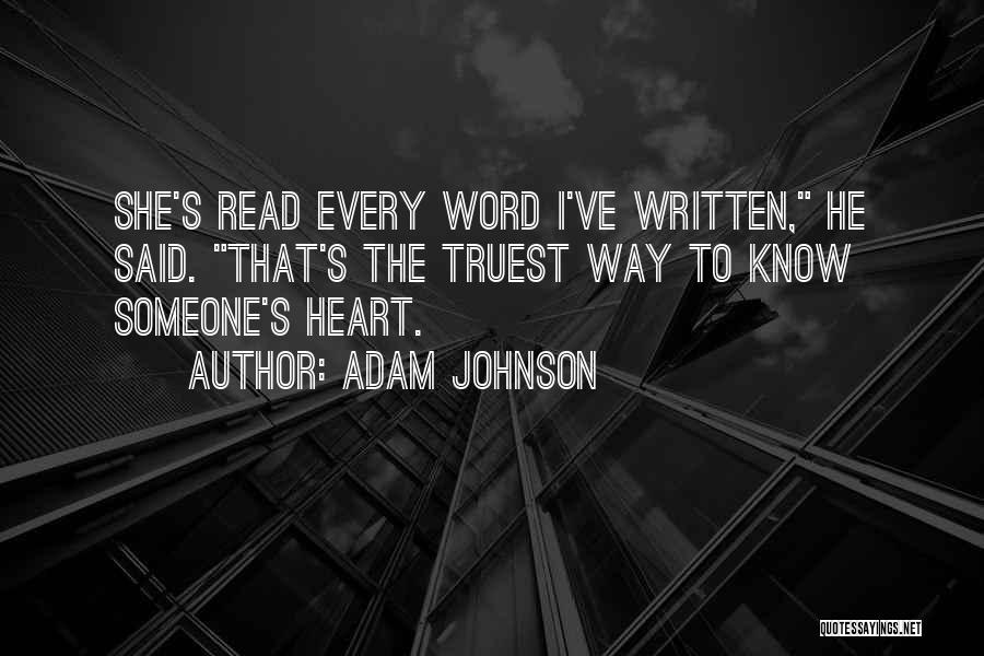 Word Heart Quotes By Adam Johnson