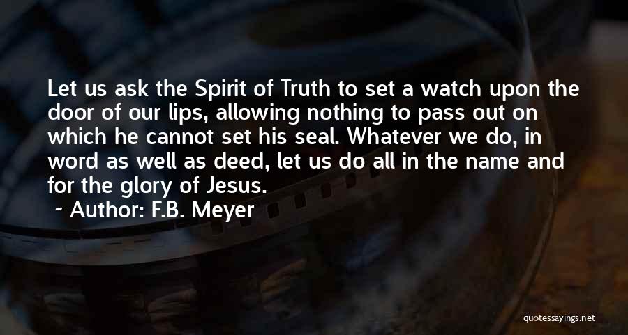 Word Of Jesus Quotes By F.B. Meyer