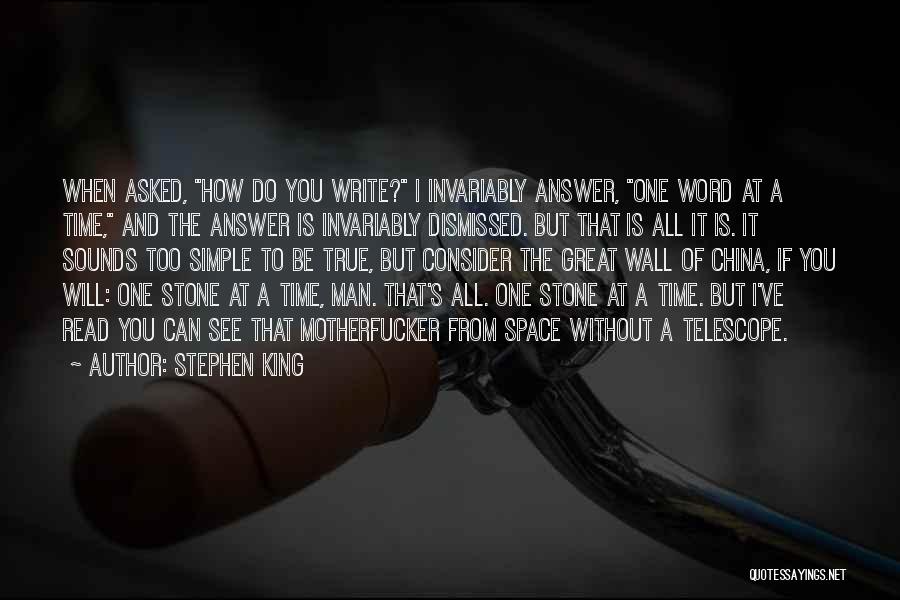 Word To The Wall Quotes By Stephen King