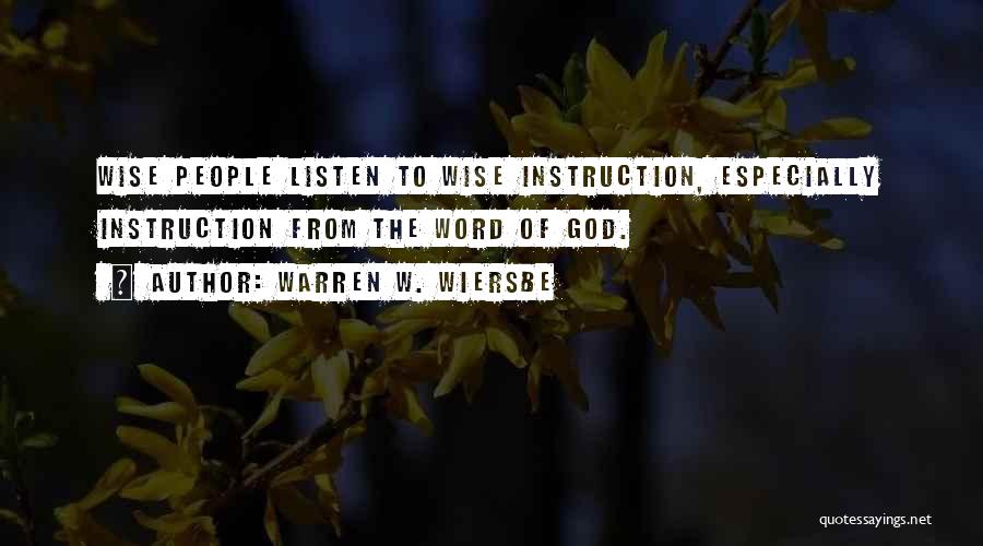 Word To Wise Quotes By Warren W. Wiersbe