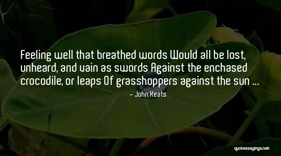 Words Are Swords Quotes By John Keats