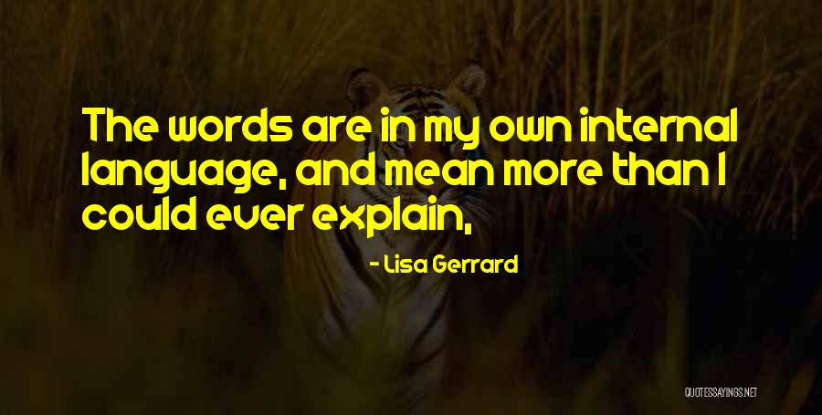Words Can't Explain How Much You Mean To Me Quotes By Lisa Gerrard