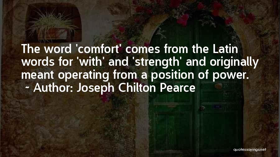 Words Comfort Quotes By Joseph Chilton Pearce