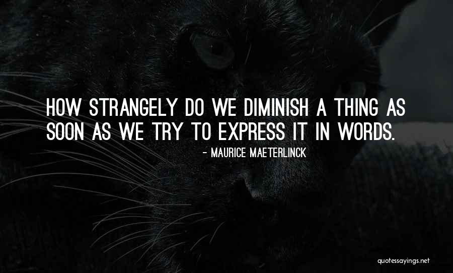 Words Diminish Quotes By Maurice Maeterlinck