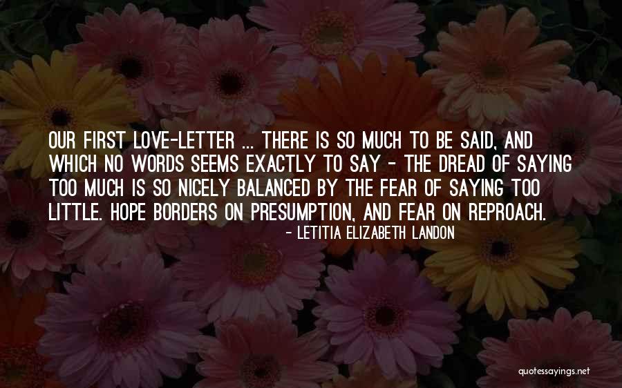 Words Of Hope And Love Quotes By Letitia Elizabeth Landon