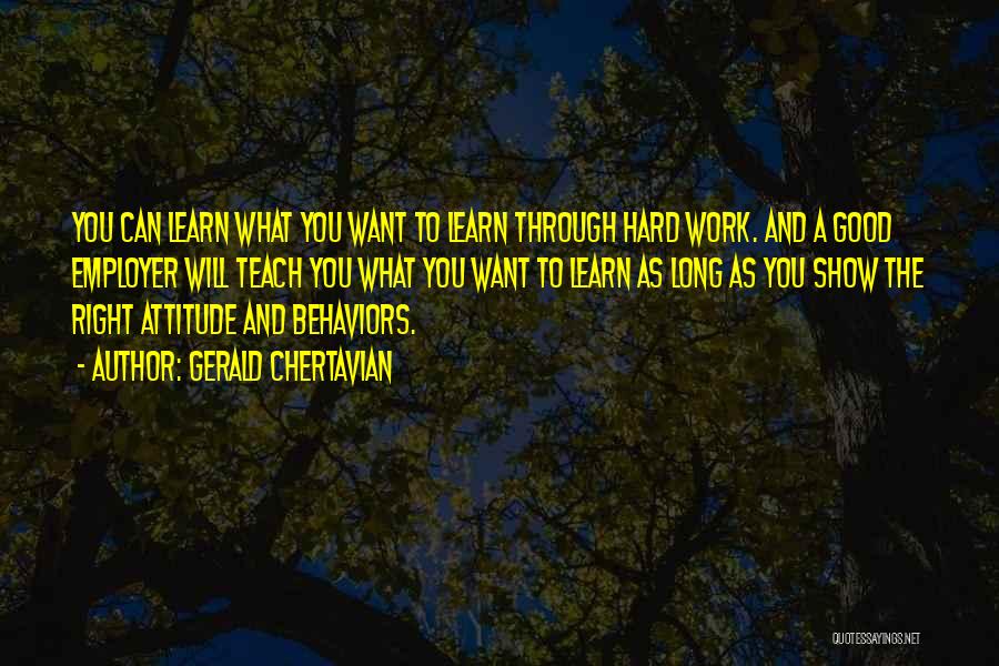 Work And Attitude Quotes By Gerald Chertavian