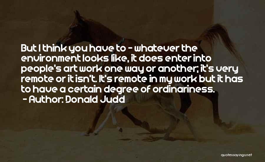 Work Environment Quotes By Donald Judd