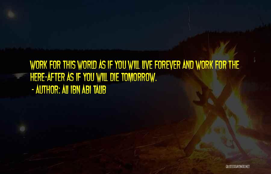 Work For Tomorrow Quotes By Ali Ibn Abi Talib