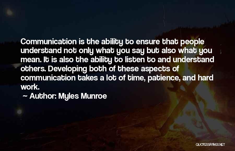 Work Hard Relationship Quotes By Myles Munroe