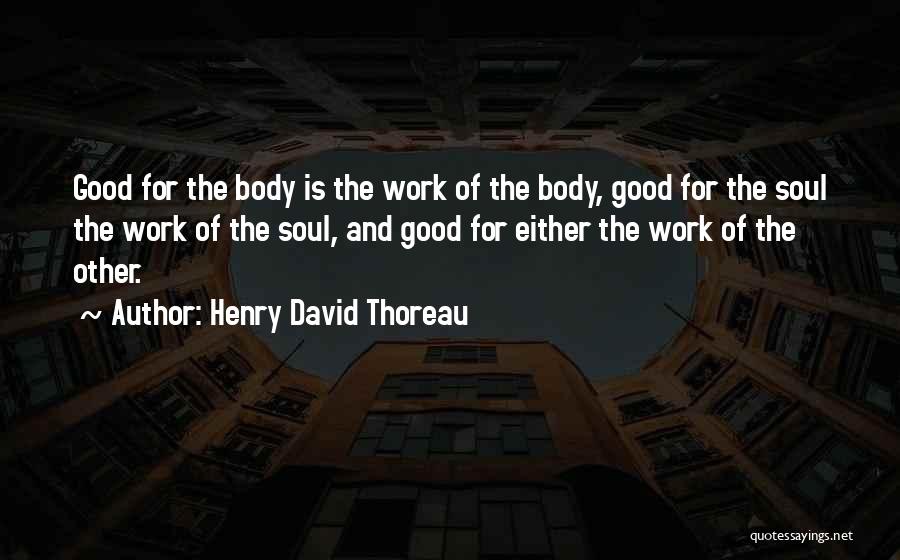 Work Is Good For The Soul Quotes By Henry David Thoreau