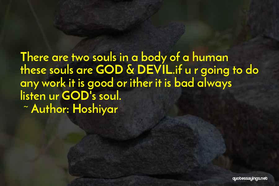 Work Is Good For The Soul Quotes By Hoshiyar