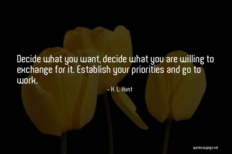 Work Priorities Quotes By H. L. Hunt Work Priorities Quotes By H. L. Hunt