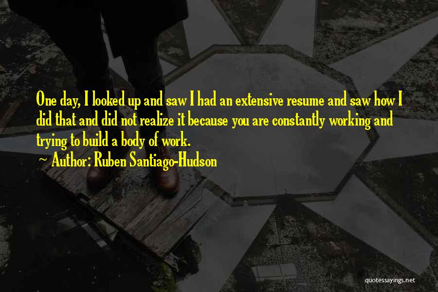 Work Resume Quotes By Ruben Santiago-Hudson