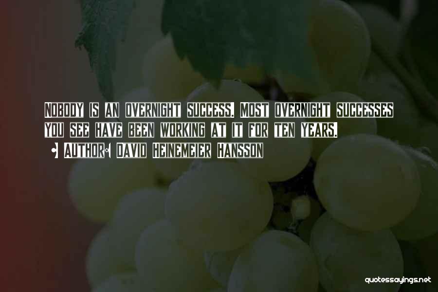 Working For Success Quotes By David Heinemeier Hansson