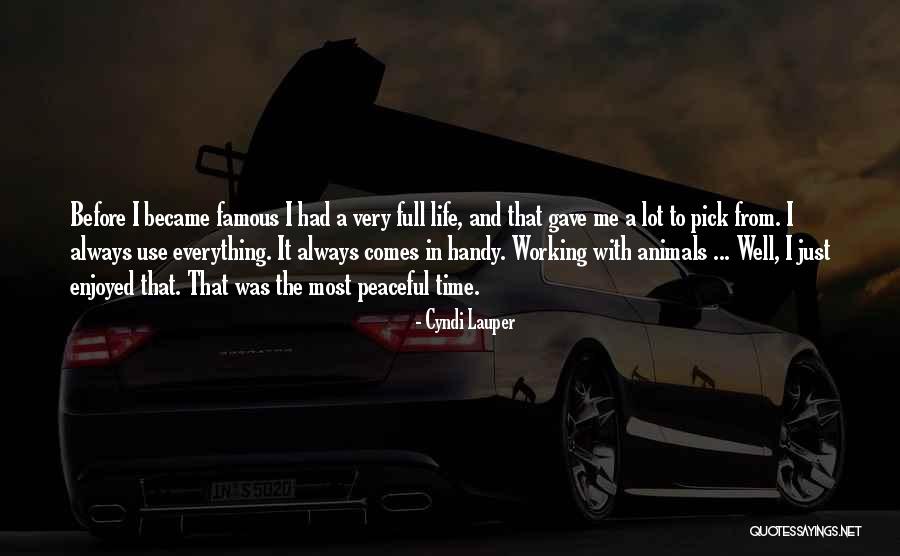 Working Full Time Quotes By Cyndi Lauper