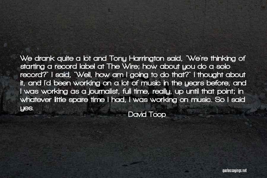 Working Full Time Quotes By David Toop