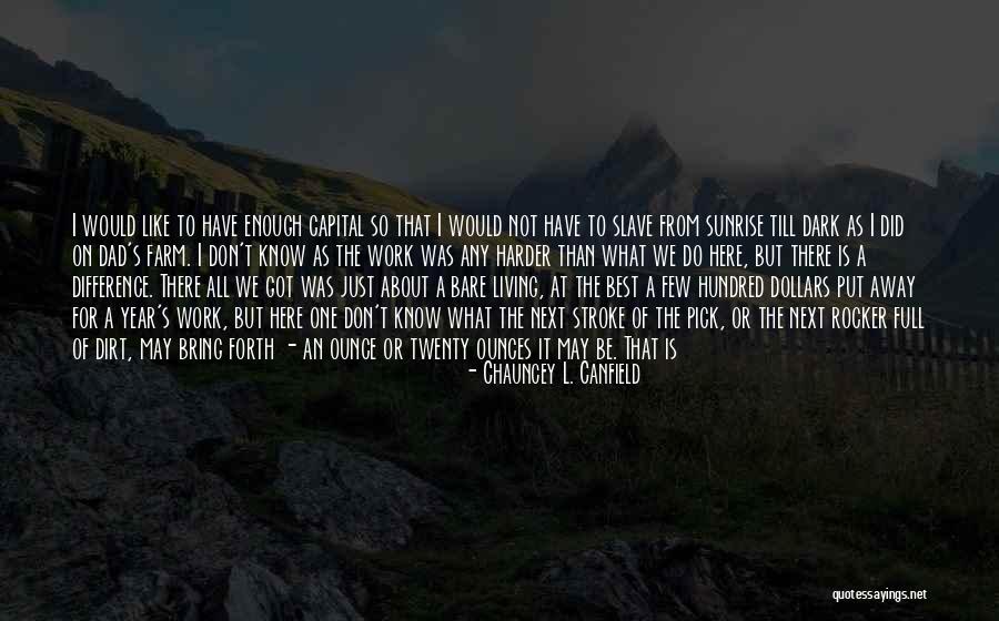 Working In Dark Quotes By Chauncey L. Canfield Working In Dark Quotes By Chauncey L. Canfield