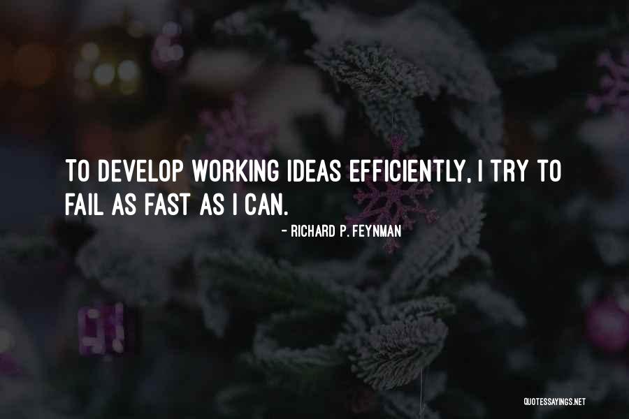 Working More Efficiently Quotes By Richard P. Feynman