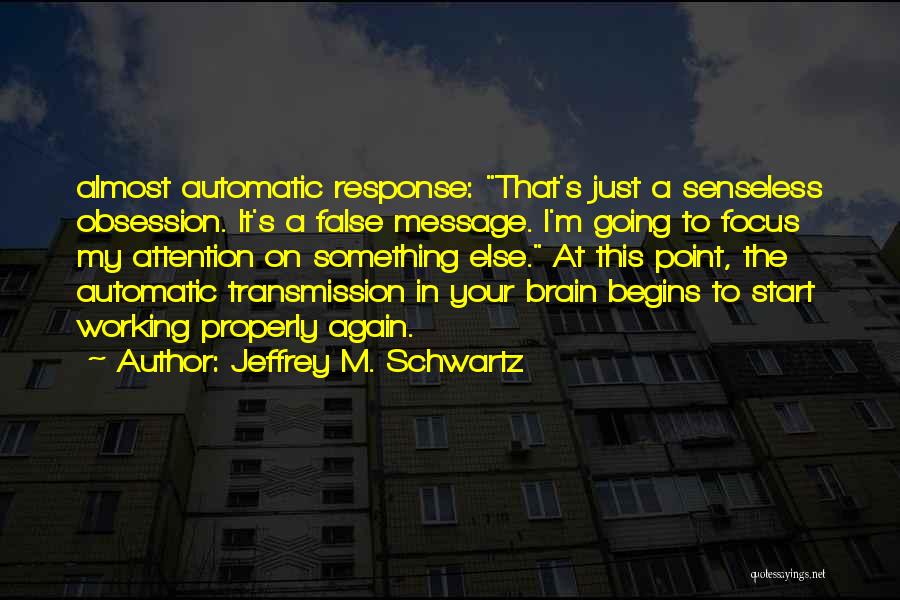 Working Properly Quotes By Jeffrey M. Schwartz