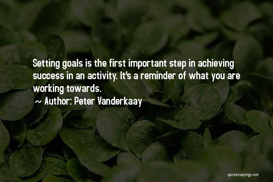Working Towards Success Quotes By Peter Vanderkaay