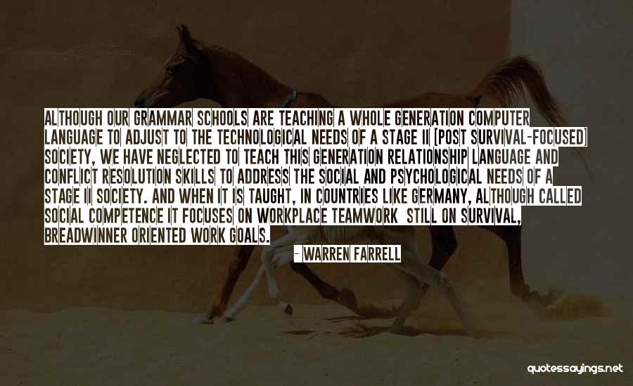 Workplace Conflict Quotes By Warren Farrell